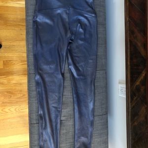 Spanx pleather leggings (navy colored).